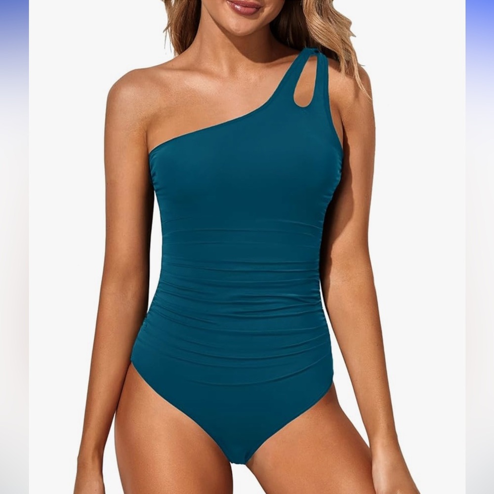Holipick One Shoulder One Piece Swimsuit for Women Tummy Control nwt medium
